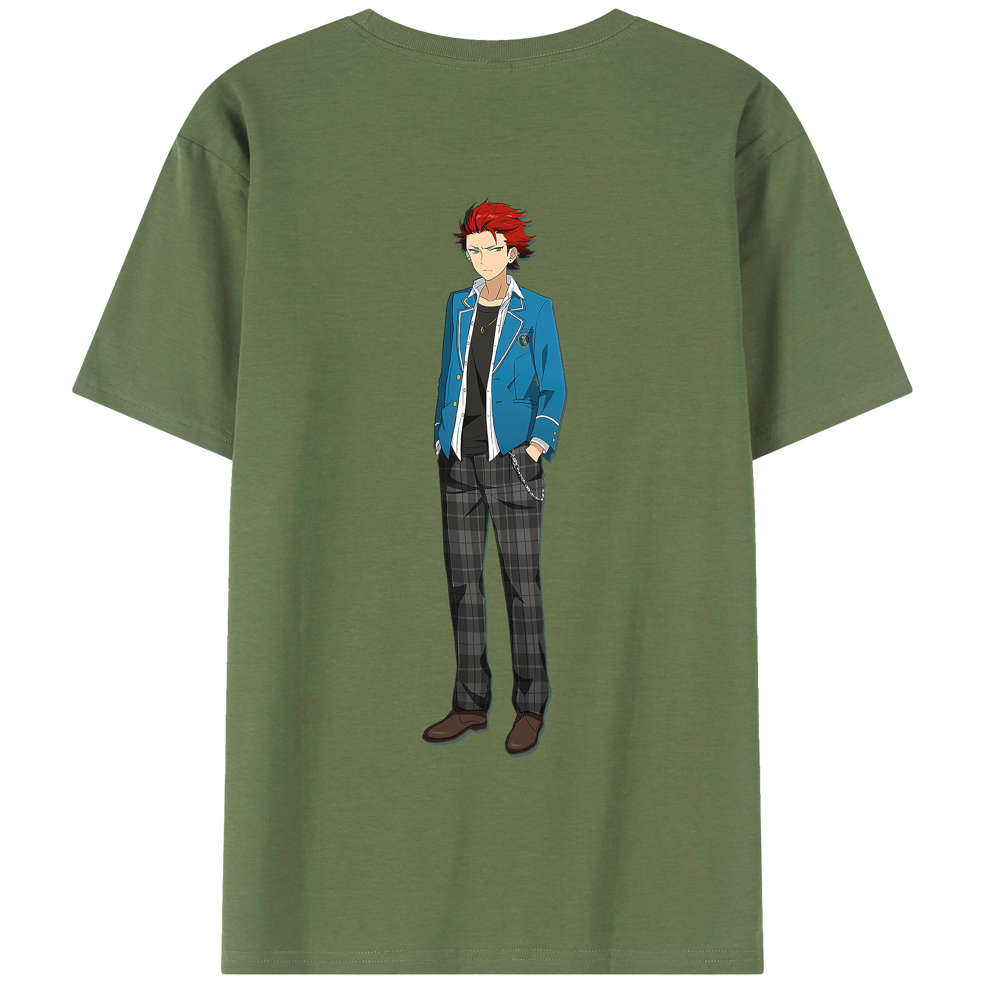（画像用） あんさんぶるスターズ! Ensemble Stars 綿100％ メンズ半袖Tシャツ（バックプリント） 通気性